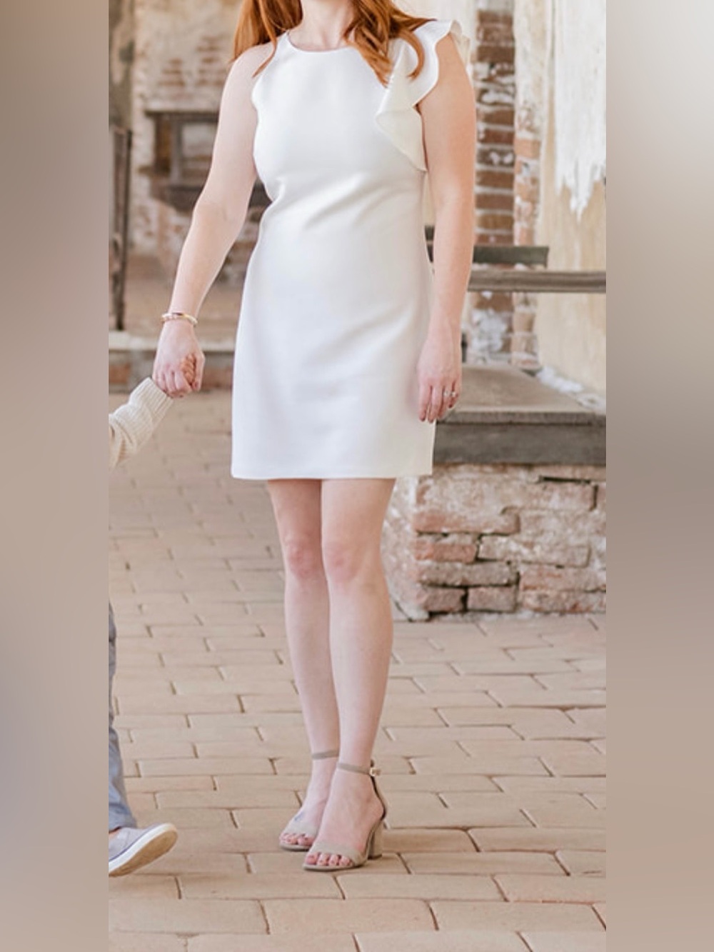 Lulu's White One-Shoulder Ruffle Shift Dress